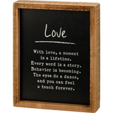 Inset Box Sign - Love