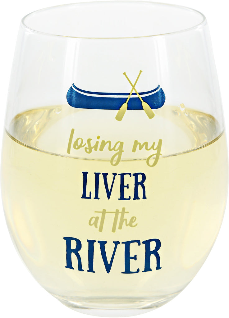 Wine by Design Hand-painted Fish Stemless Glass -Blue — The Cottage