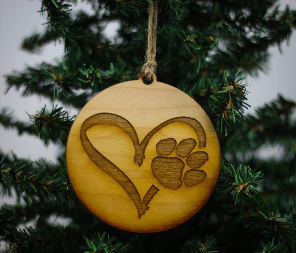 Puppy Heart Wood Ornament