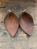 Brown Rustic Nubuck Leather Earrings