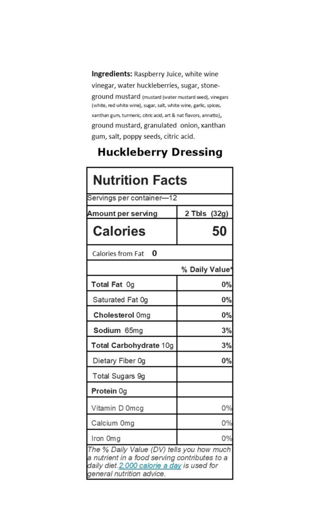 Huckleberry Dressing