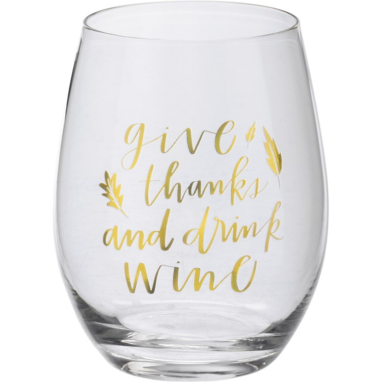 Wine Glass - Give Thanks