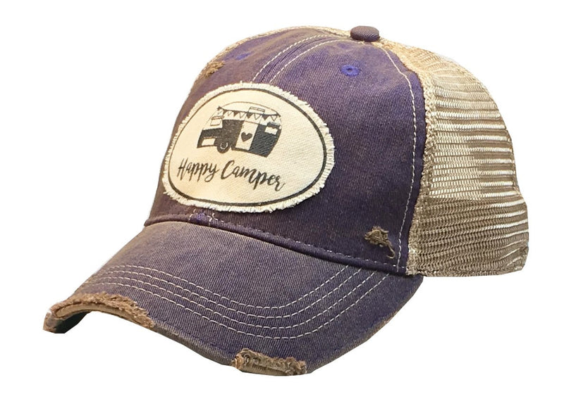 Happy Camper Distressed Hat