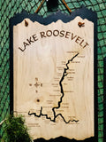 Wooden Inlay Lake Sign